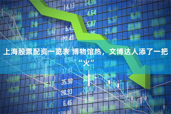 上海股票配资一览表 博物馆热，文博达人添了一把“火”